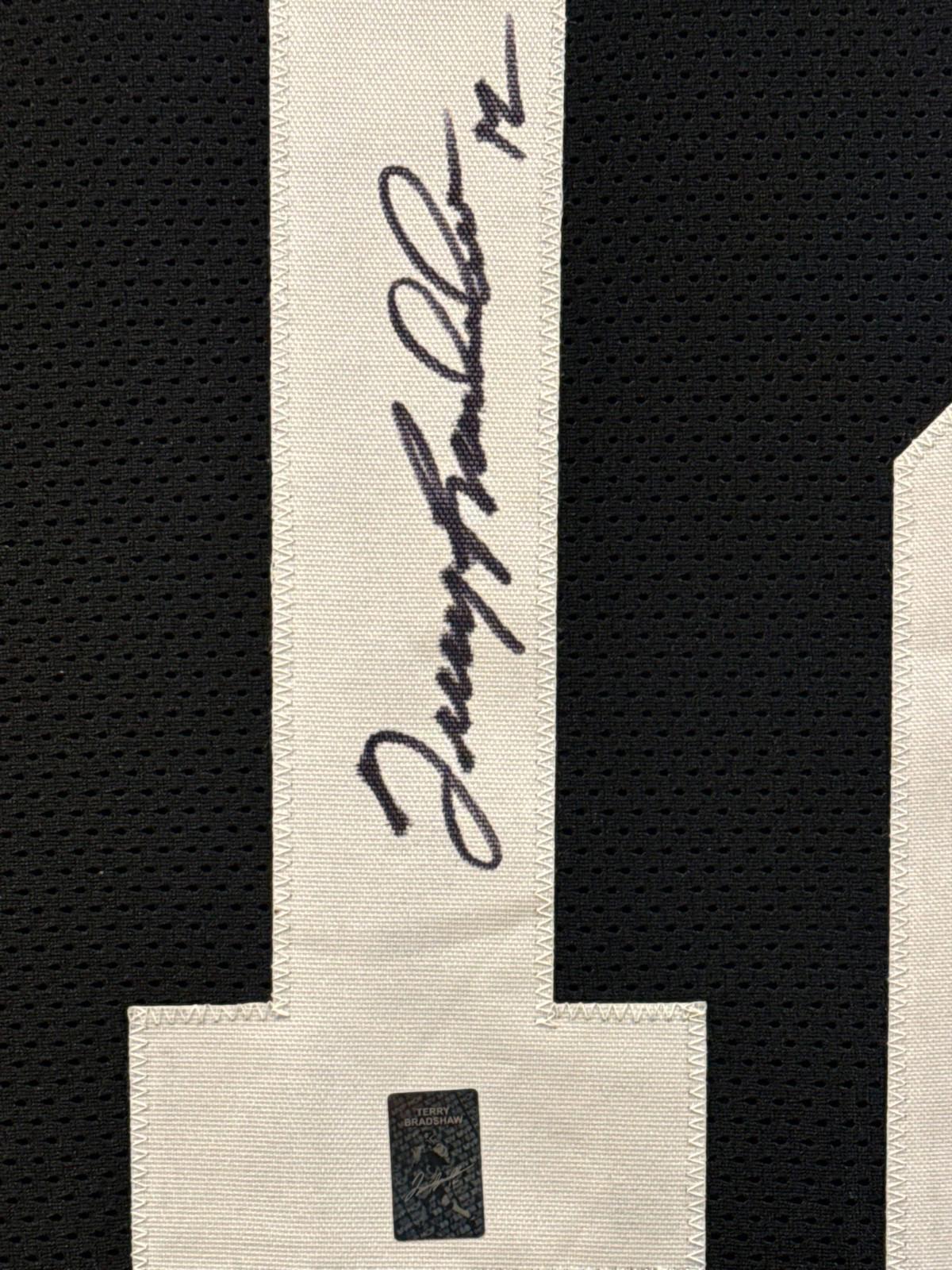 Terry Bradshaw Signed Jersey Framed W/ Bradshaw COA Pittsburgh Steelers Auto