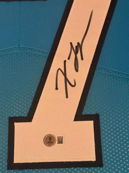 Xavier Legette Signed Jersey Framed W/ Beckett BAS COA Carolina Panthers Blue