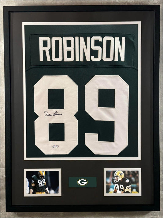 Dave Robinson Signed Jersey Framed W/ PSA COA Green Bay Packers Green Auto