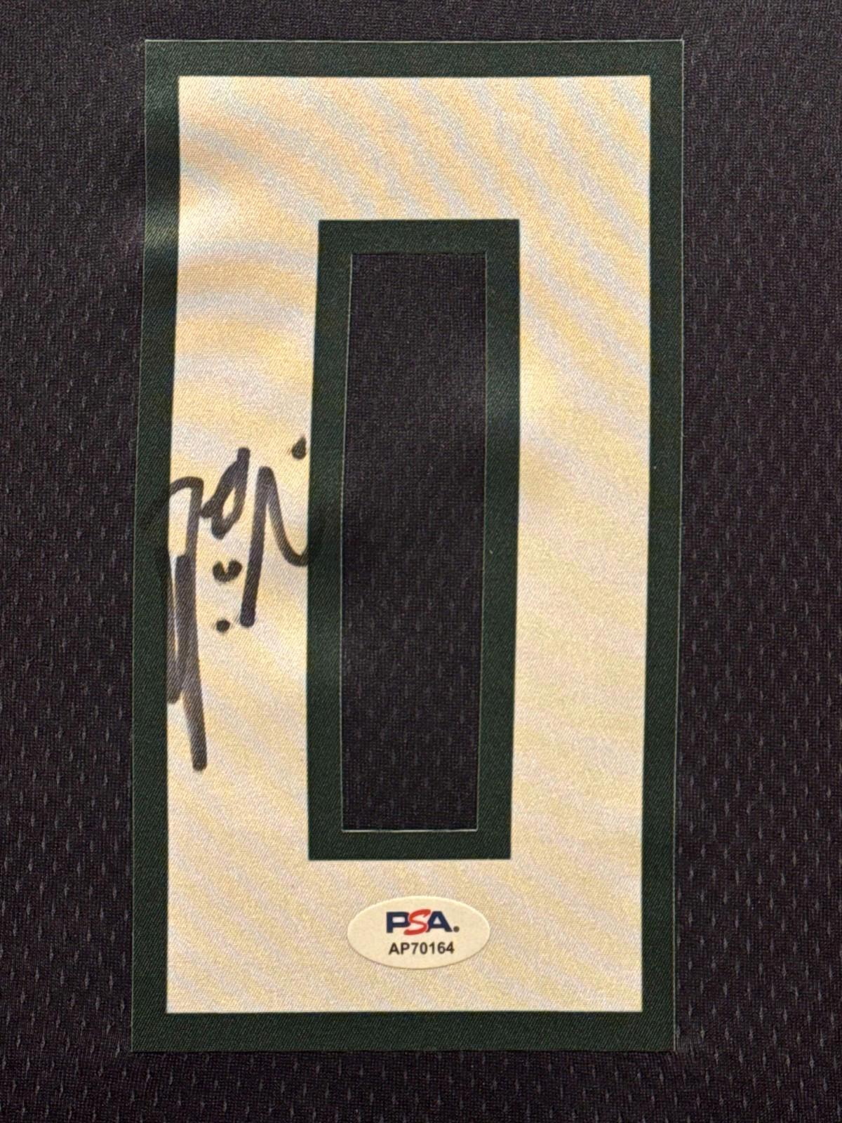 Damian Lillard Signed Jersey Framed W/ PSA COA Milwaukee Bucks Black Auto