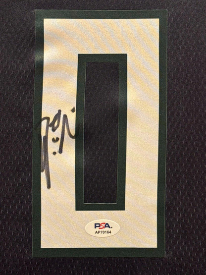 Damian Lillard Signed Jersey Framed W/ PSA COA Milwaukee Bucks Black Auto