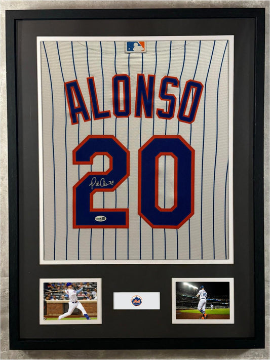 Pete Alonso Signed Nike Jersey Framed W/ JSA COA New York Mets White Auto