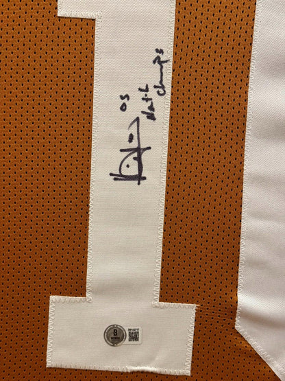 Vince Young Signed Jersey INSCRIPTION Framed W/ Beckett BAS COA Texas Longhorns