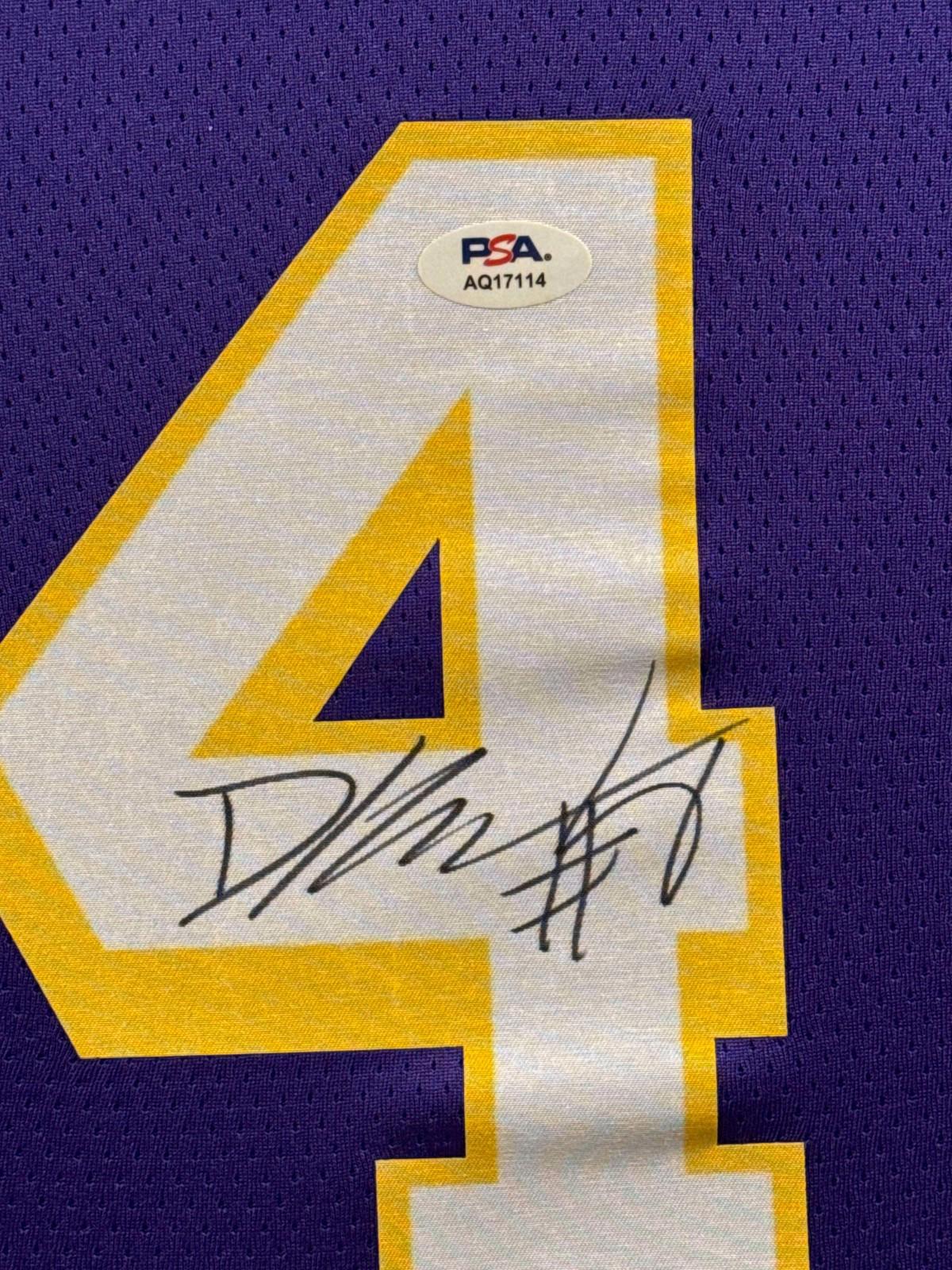 Dalton Knecht Signed Jersey Framed W/ PSA COA Los Angeles Lakers Purple Auto