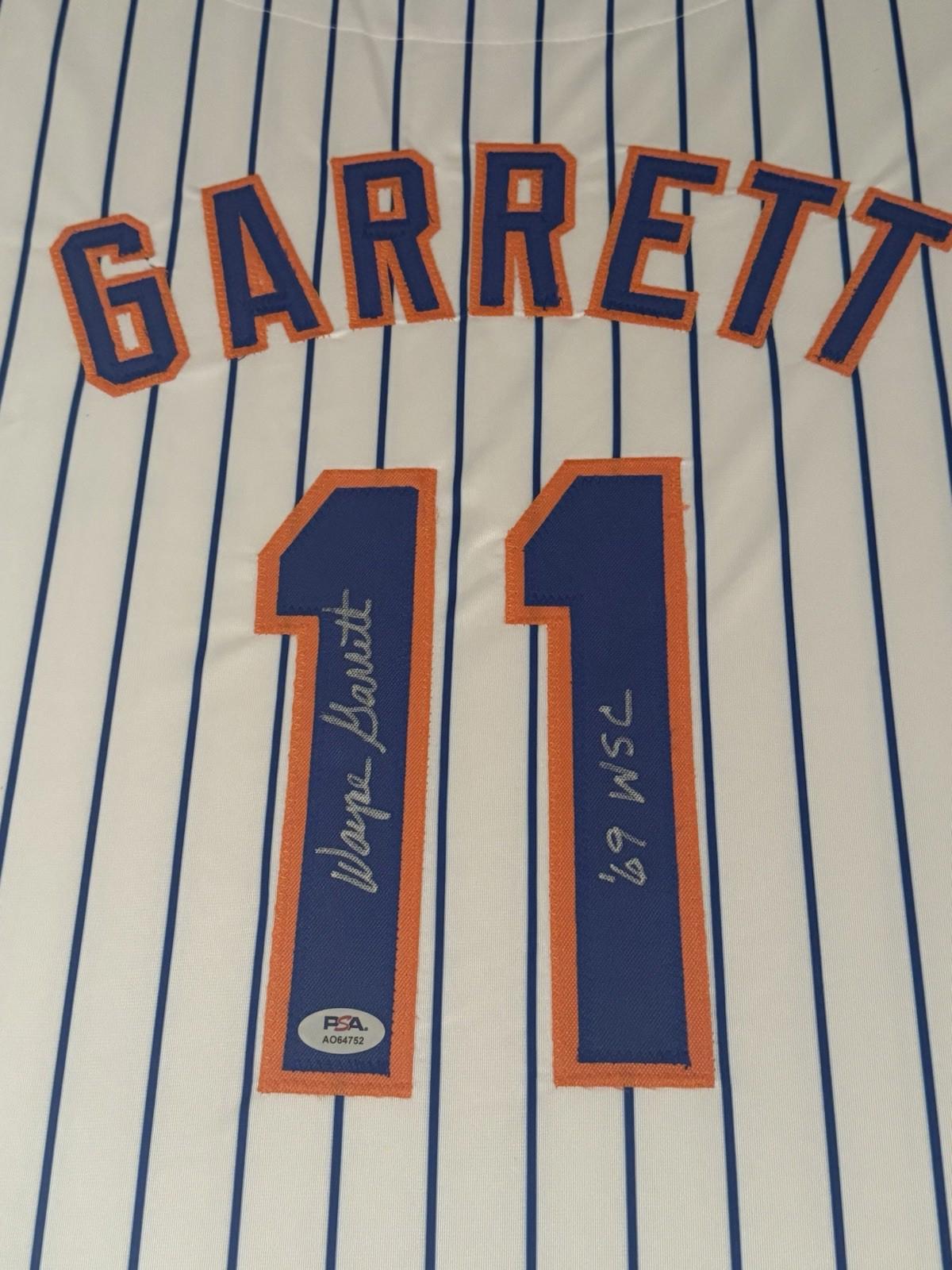 Wayne Garrett Signed Jersey Framed W/ PSA COA New York Mets White Auto Display