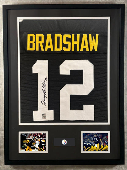 Terry Bradshaw Signed Jersey Framed W/ Bradshaw COA Pittsburgh Steelers Auto
