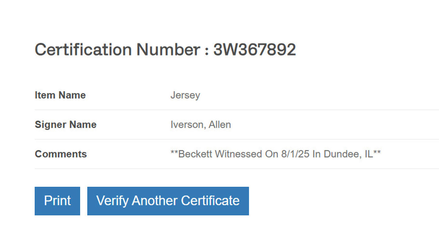 Allen Iverson Signed Jersey Framed W/ Beckett BAS COA Philadelphia 76ers Red