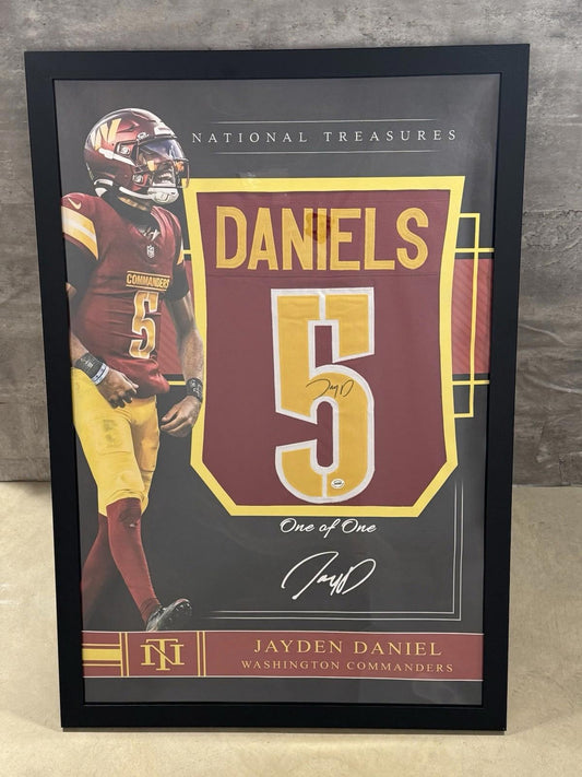 Jayden Daniels Signed Jersey Framed W/ COA Washington Commanders Auto Display