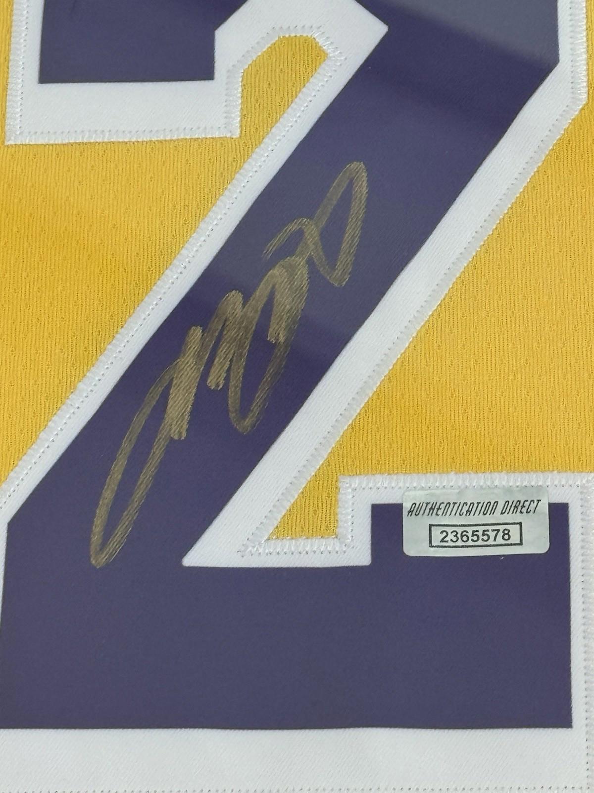 LEBRON JAMES LOS ANGELES LAKERS #23 FRAMED SIGNED GOLD HOME NIKE JERSEY