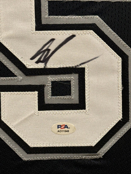 Stephon Castle Signed Jersey Framed W/ PSA COA San Antonio Spurs Black Auto