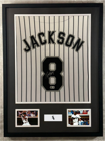 Bo Jackson Signed Jersey Framed W/ Beckett BAS COA Chicago White Sox White Auto