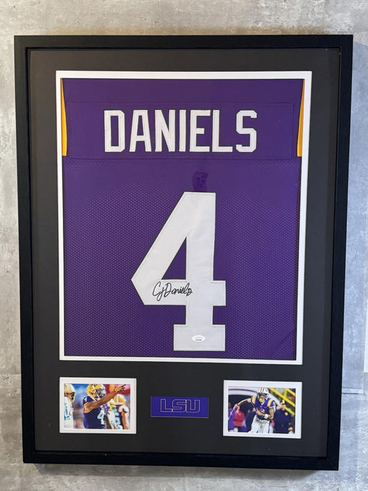 CJ Daniels Signed Jersey Framed W/ COA LSU Purple Auto Display