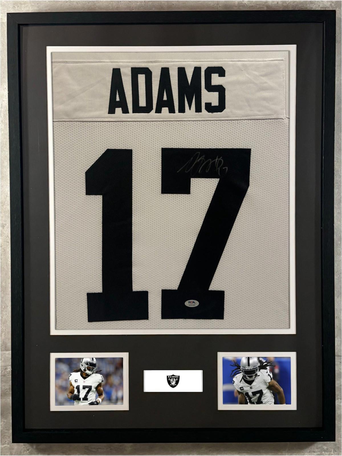 Davante Adams Signed Jersey Framed W/ PSA COA Las Vegas Raiders White Auto