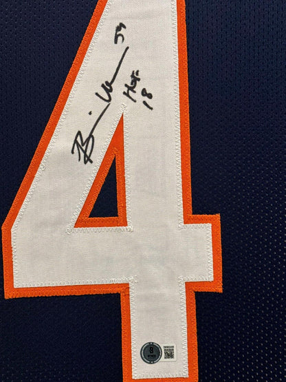 Brian Urlacher Signed Jersey Framed W/ Beckett BAS COA Chicago Bears Blue Auto