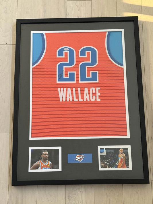 Cason Wallace Signed Jersey Framed Autographed W/ PSA COA Oklahoma City Thunder