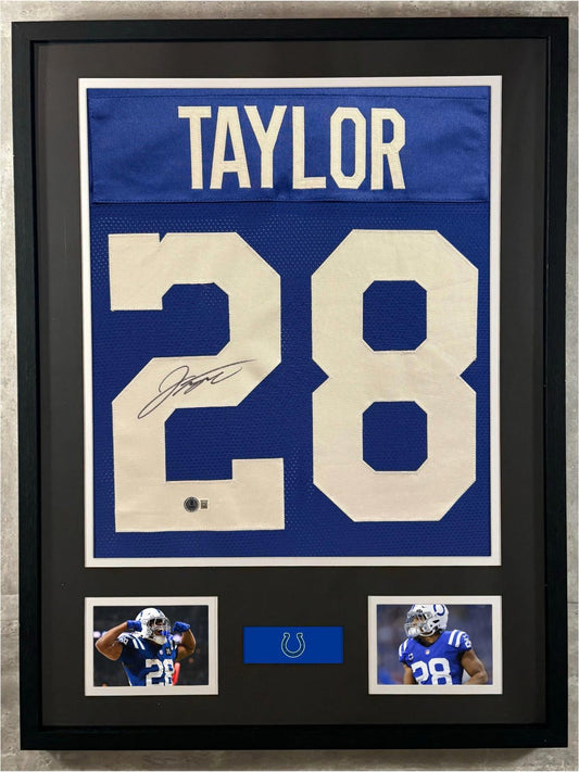 Jonathan Taylor Signed Jersey Framed W/ Beckett BAS COA Indianapolis Colts Blue