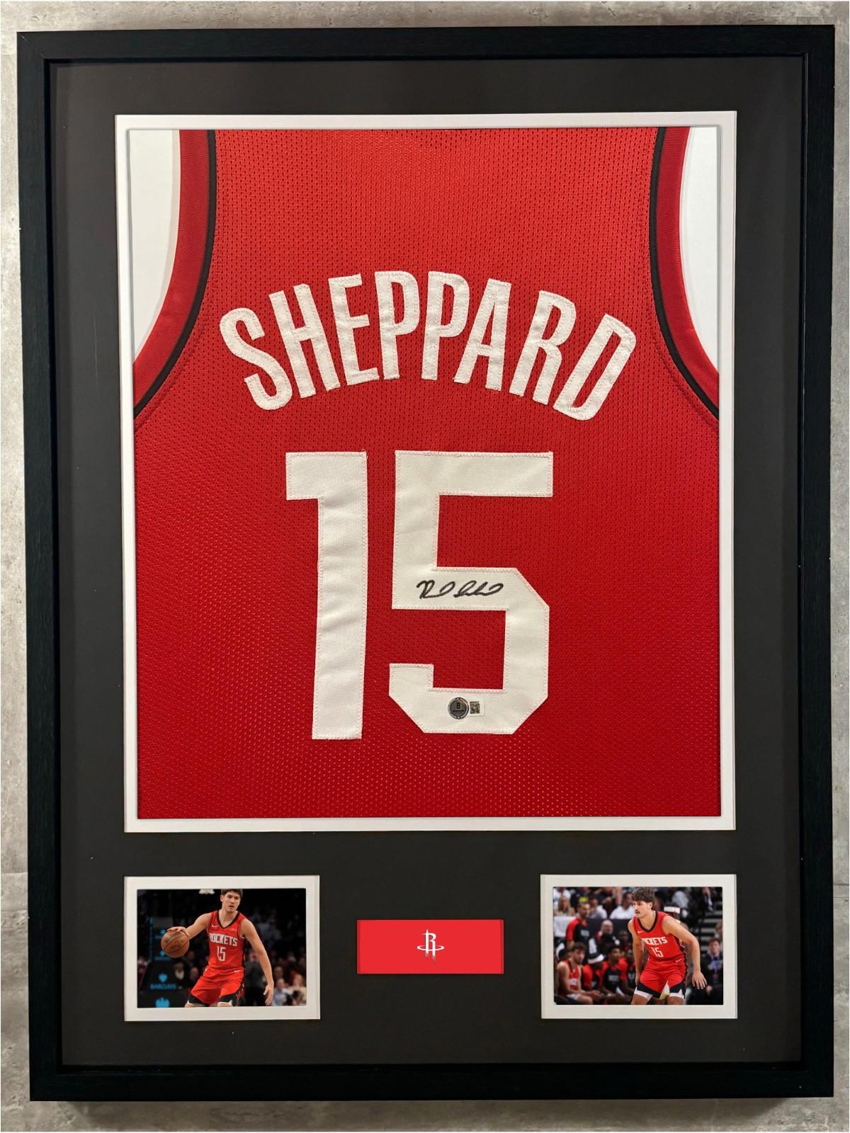 Reed Sheppard Signed Jersey Framed W/ Beckett BAS COA Houston Rockets Red Auto