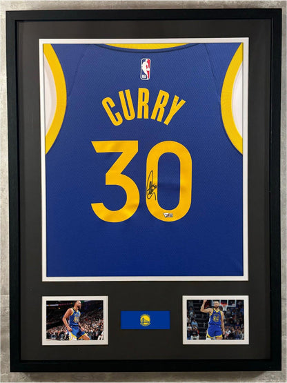 Stephen Curry Signed Nike Jersey Framed W/ Fanatics COA Golden State Warriors