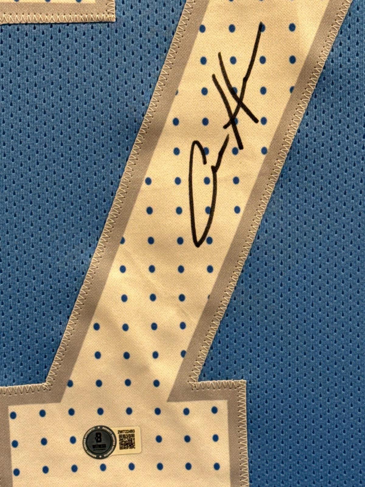 Aidan Hutchinson Signed Jersey Framed W/ Beckett BAS COA Detroit Lions Blue Auto