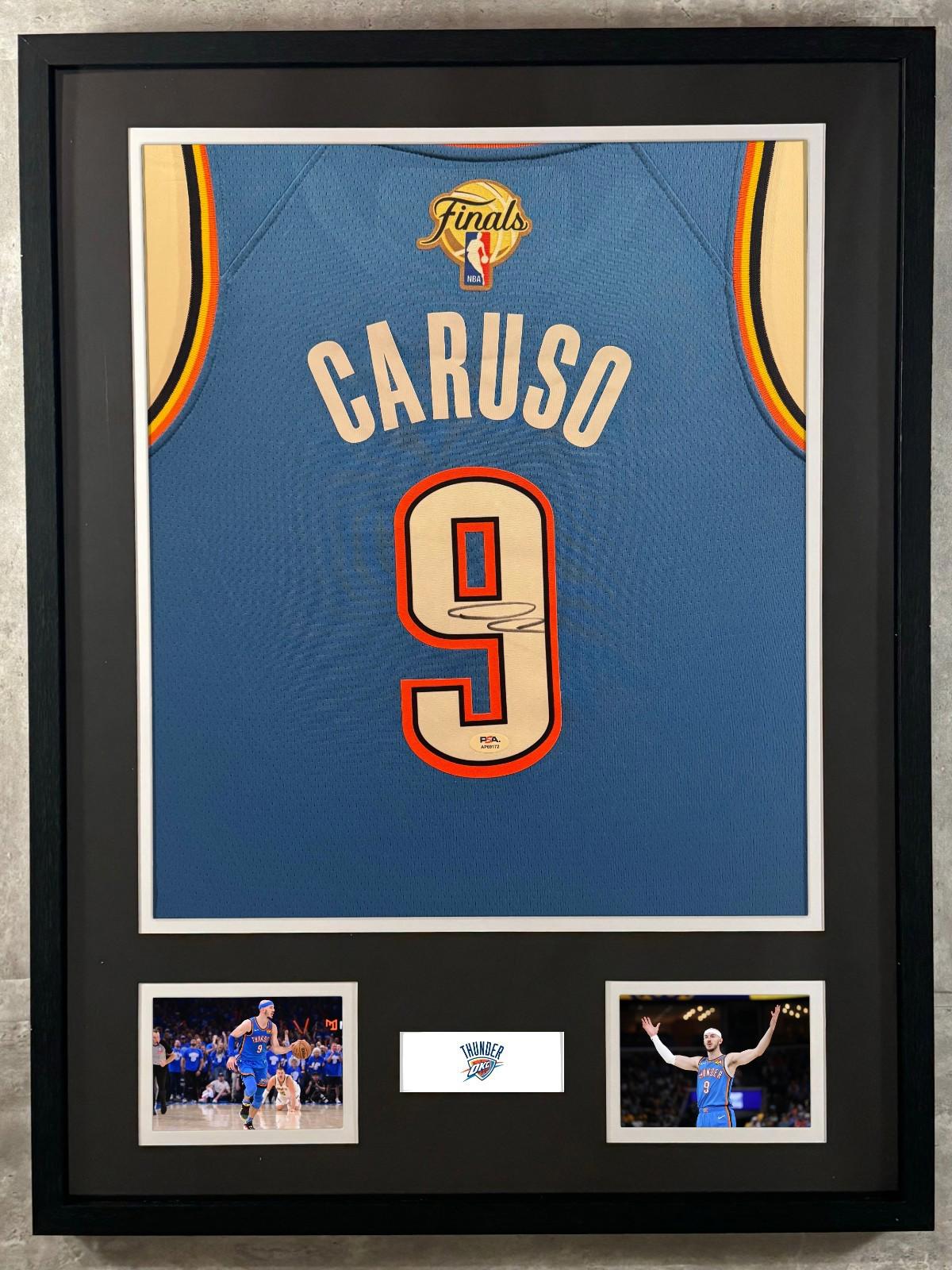 Alex Caruso Signed Jersey Framed W/ PSA COA Oklahoma City Thunder Blue Auto