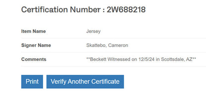 Cameron Skattebo Signed Jersey Framed W/ Beckett BAS COA Arizona State Red