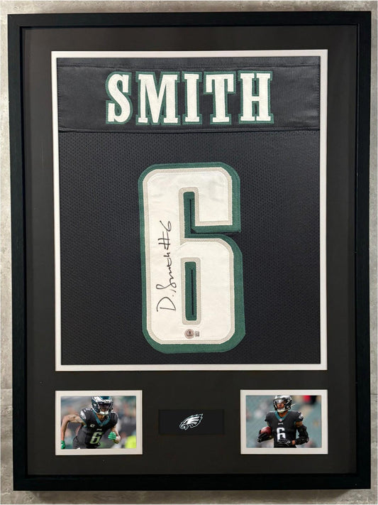 Devonta Smith Signed Jersey Framed W/ Becket BAS COA Philadelphia Eagles Black