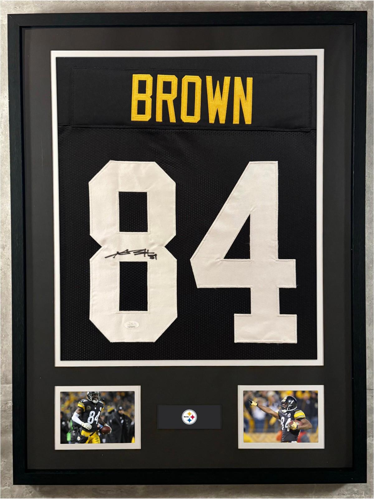 Antonio Brown Signed Jersey Framed W/ JSA COA Pittsburgh Steelers Black Auto