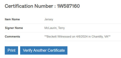 Terry McLaurin Signed Jersey Framed W/ Beckett BAS COA Washington Commanders