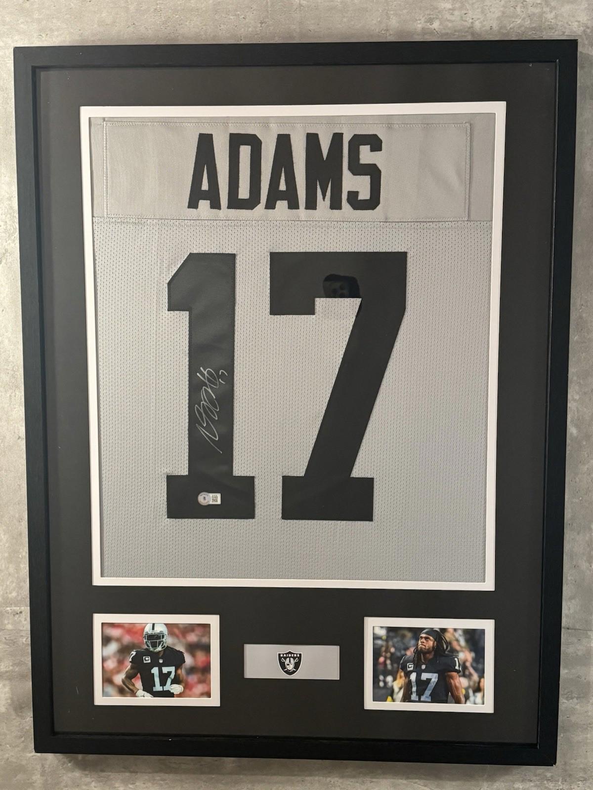 Davante Adams Signed Jersey Framed W/ Beckett COA Las Vegas Raiders Gray Auto