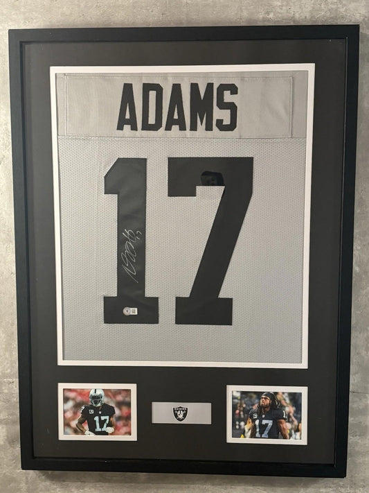 Davante Adams Signed Jersey Framed W/ Beckett COA Las Vegas Raiders Gray Auto