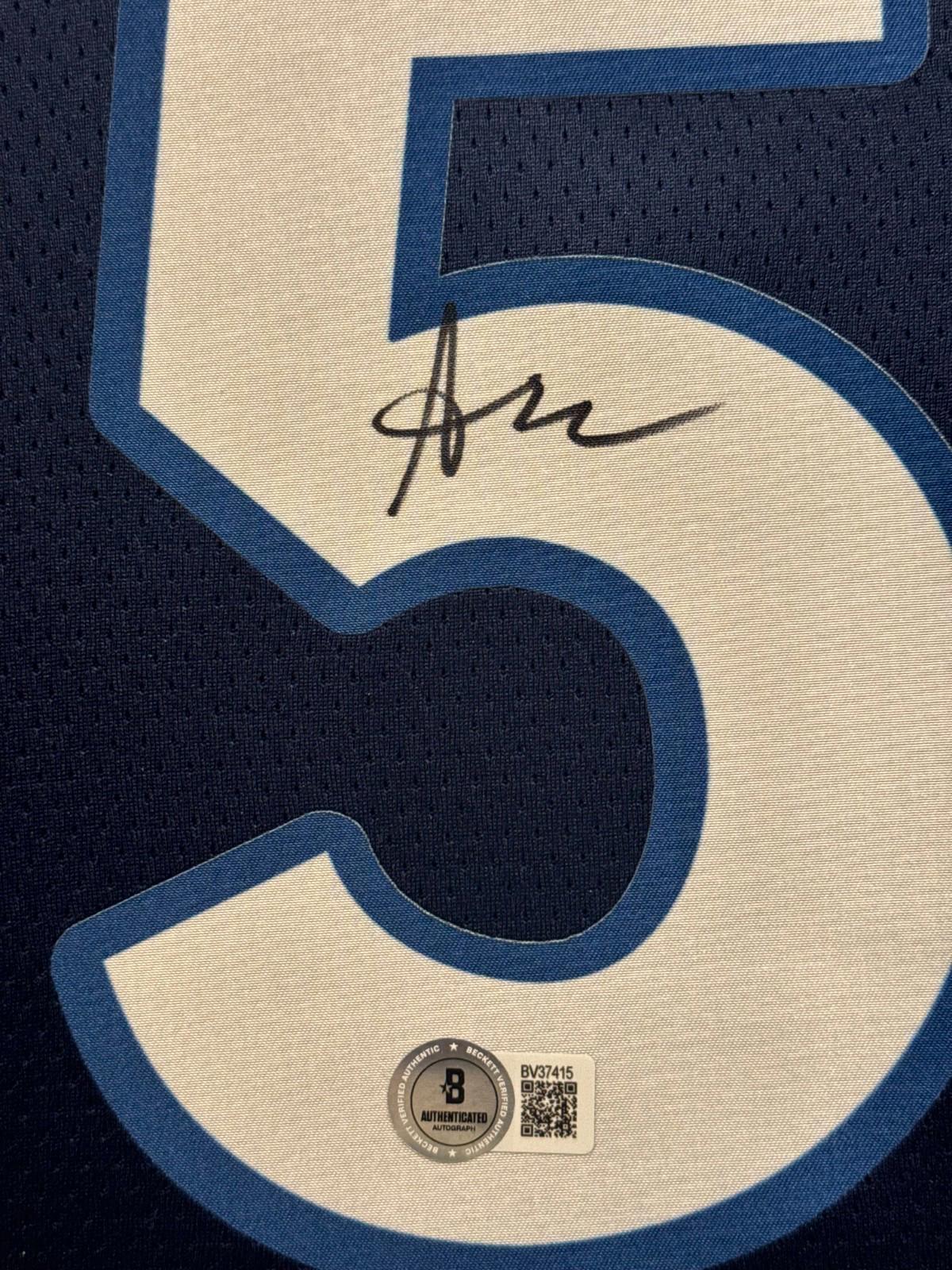 Anthony Edwards Signed Nike Jersey Framed W/ Beckett BAS COA Timberwolves Auto