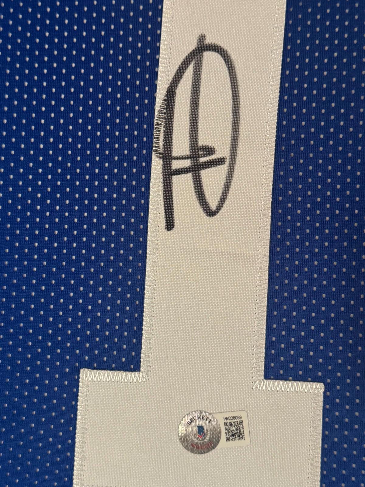 Tommy DeVito Signed Jersey Framed W/ Beckett BAS COA New England Patriots Blue