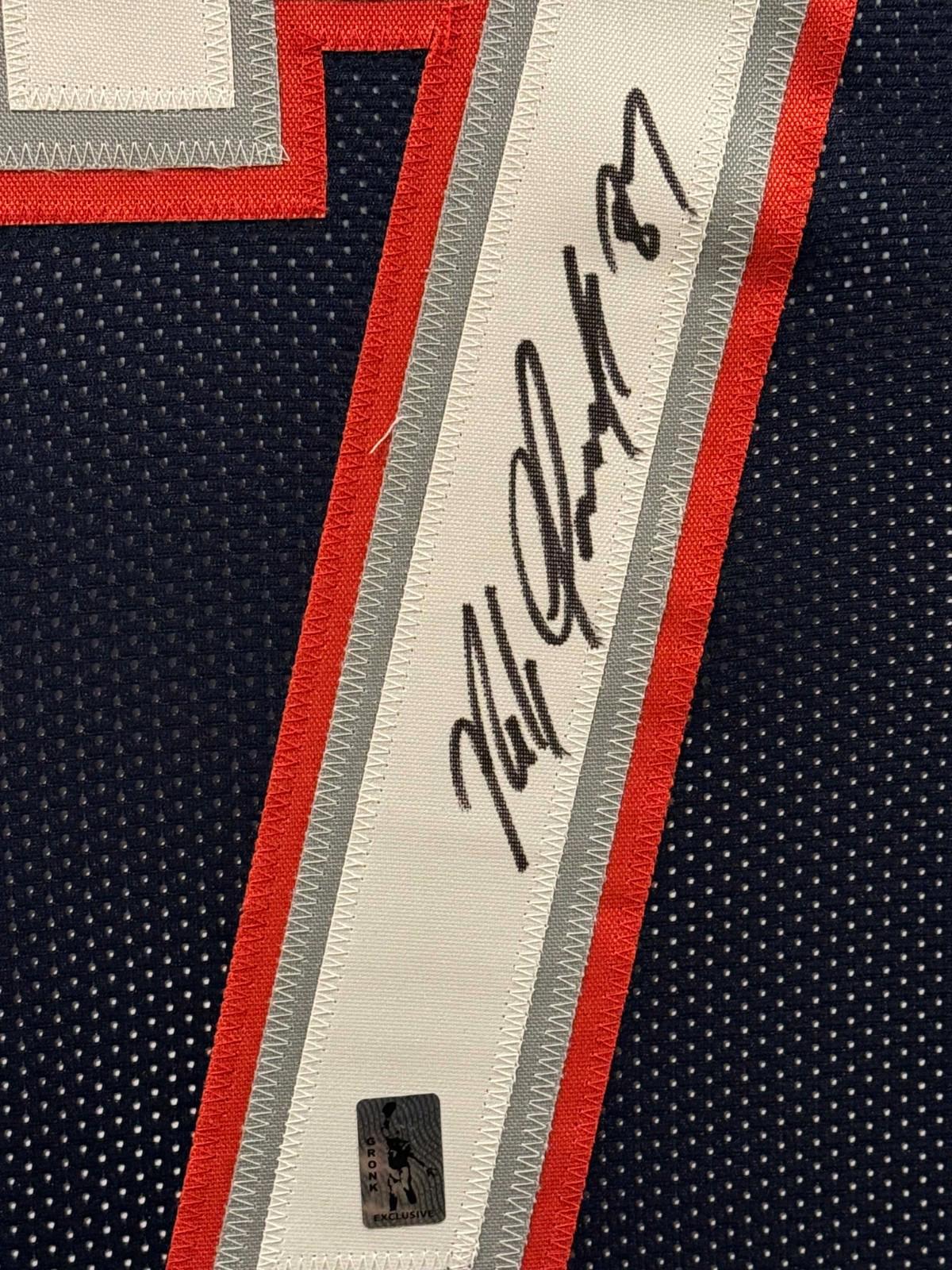 Rob Gronkowski Signed Jersey Framed W/ GRONK COA New England Patriots Navy Auto